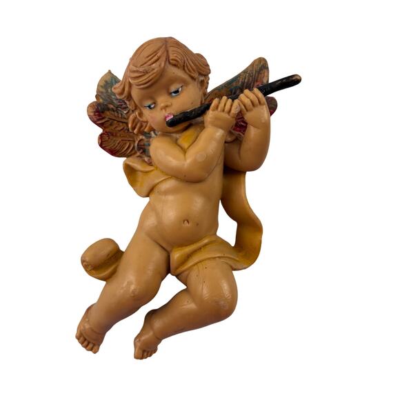 Vintage Simonetti Fontanini Italy Cherub Angel Figurine Ornament Flute READ - Picture 1 of 13